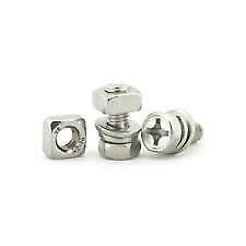 Stainless Steel Motorcycle Battery Terminal M6 x 14mm Bolt Square Nut Kit Scooter