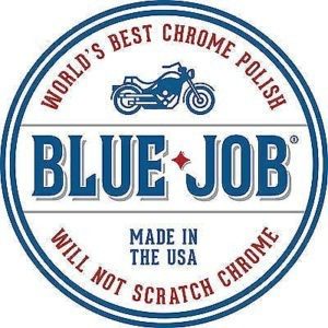 Motorcycle chrome polish blue job