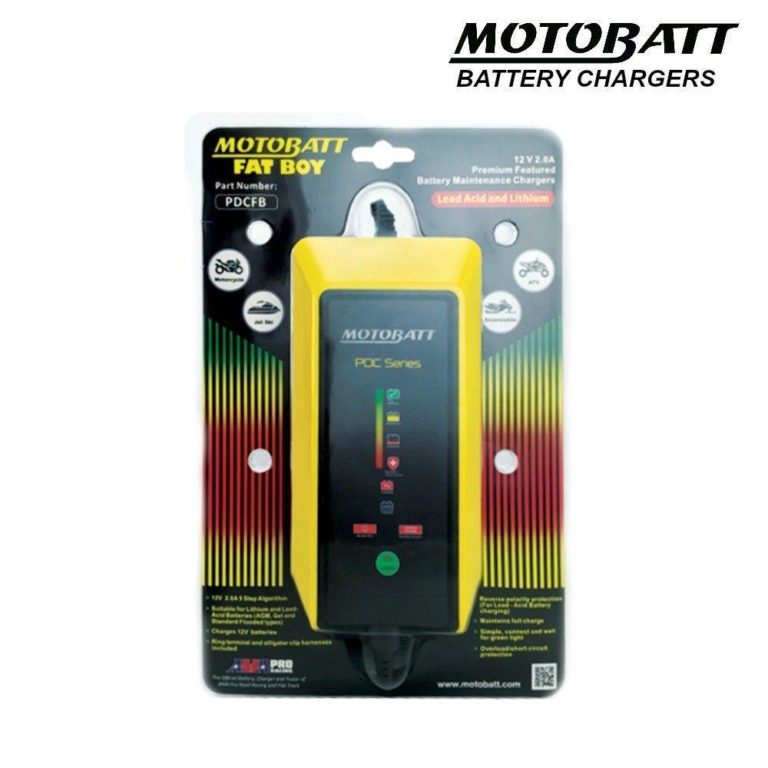 Motobatt 12v Fat Boy Motorcycle Battery Charger 9 Stage 2.0A
