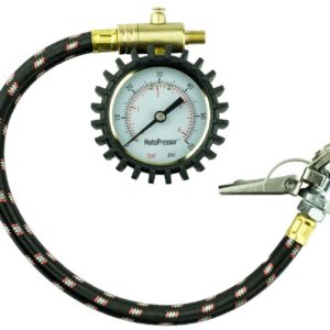 Motopressor Tyre Pump and Pressure Gauge Kit for Motorcycles