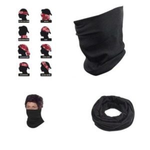 Multifunction head wrap neck tube scarf mask hat BLACK