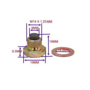 Magnetic Oil Drain Sump Plug M14 x 1.25