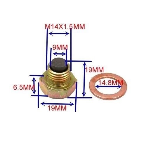 Magnetic Oil Sump Plug Bolt M14 x 1.5mm - Motorcycle Parts Store
