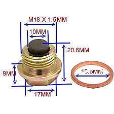 Magnetic Oil Drain Plug M18 X 1.50 With Washer
