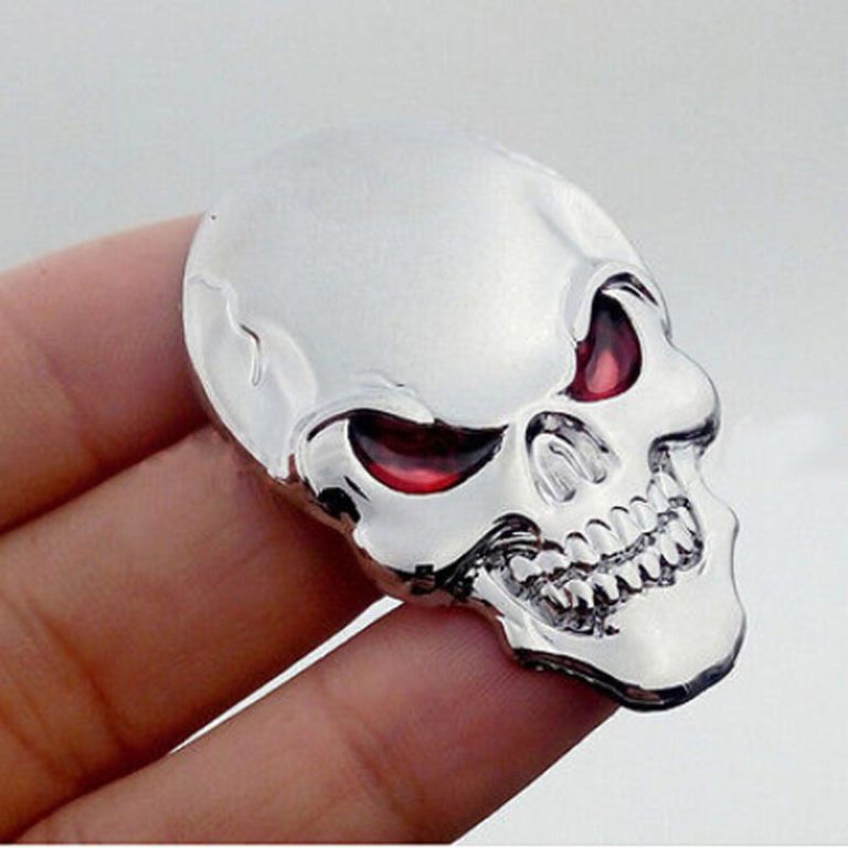 Metal 3D Skull Badge Motorcycle Emblem Sticker