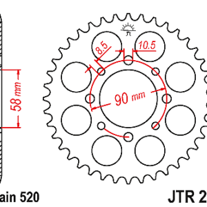 JT Rear Sprocket 45 Tooth 520 Pitch