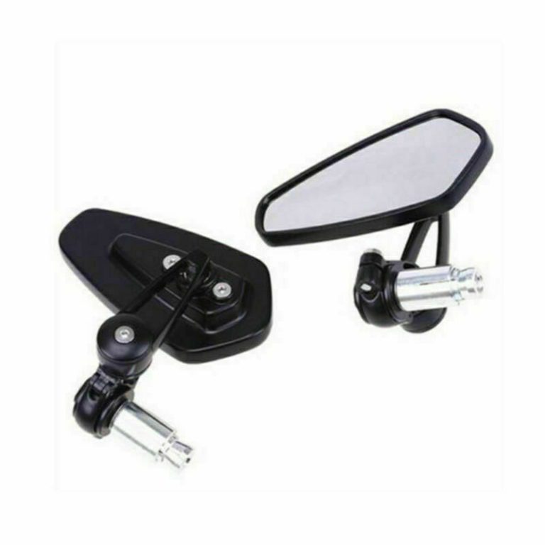 Motorcycle Universal Side Mirrors Black 7/8′ 22mm includes 2 x Alloy Bar Ends
