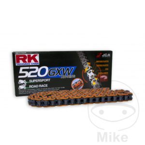RK XW Ring Orange 520GXW/114 Open Chain With Rivet Link for Honda Motorcycle