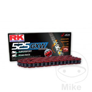 RK XW Ring Red 525GXW/108 Open Chain With Rivet Link for Aprilia Motorcycle