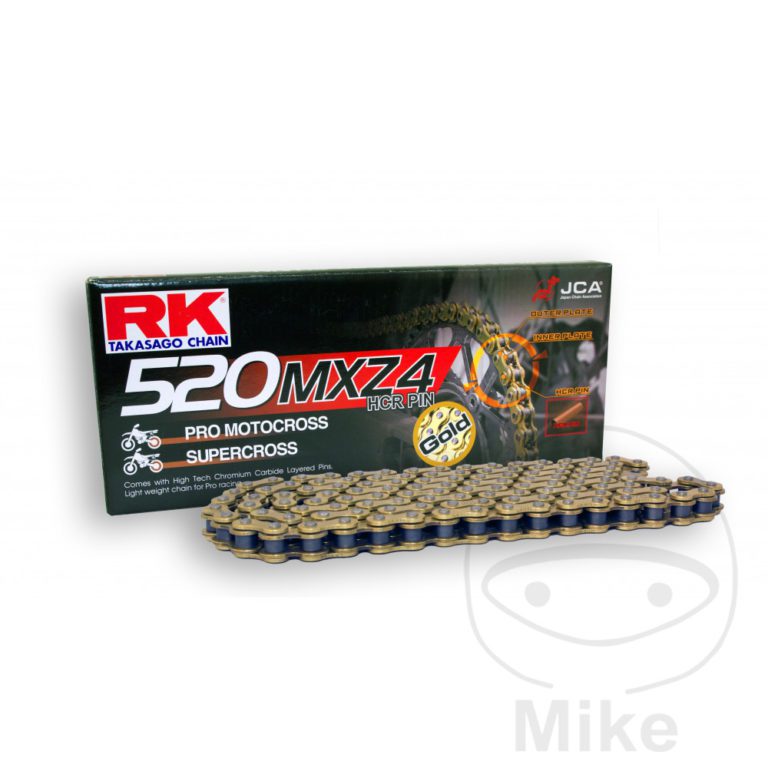 RK Racing Gold/Black 520MXZ4/114 Open Chain With Spring Link for Gas Motorcycle