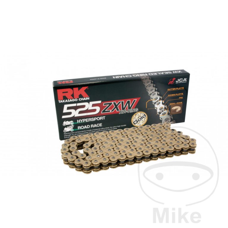 RK XW Ring Gold/Black 525ZXW/120 Open Chain With Rivet Link for BMW Motorcycle