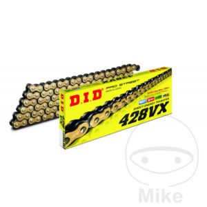 DID X-Ring Gold/Black Open Chain with Clip Link for Motorcycle