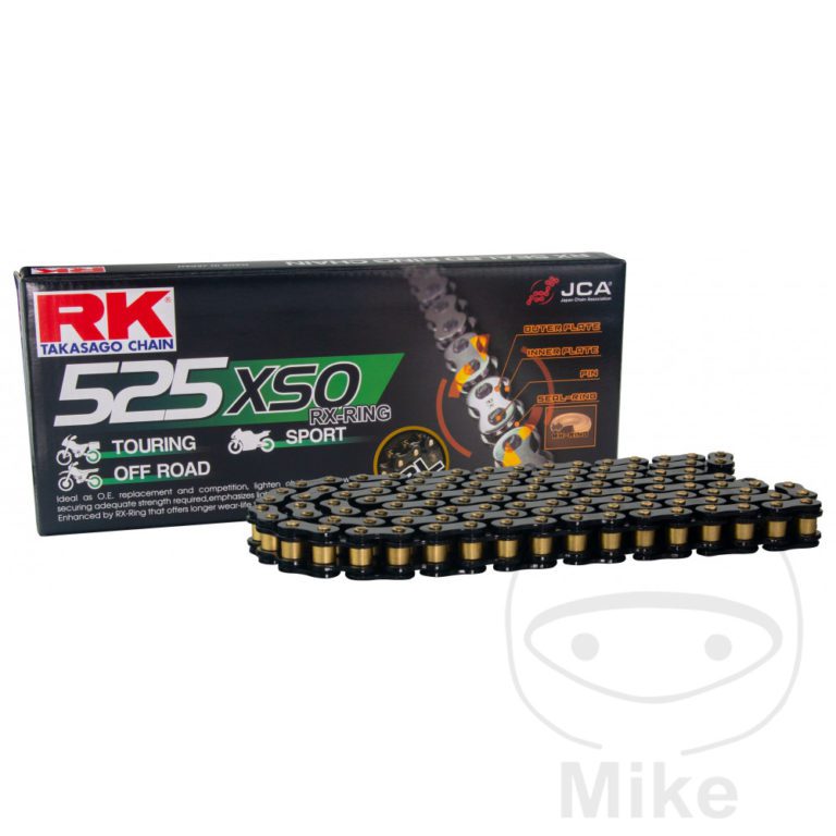 RK XW Ring Black 525XSO/108 Open Chain With Rivet Link for Aprilia Motorcycle