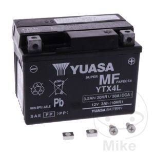 Battery YTX4L Wet Yuasa fits Adly/Herchee,Aeon,Aprilia Motorcycle 1986-2022