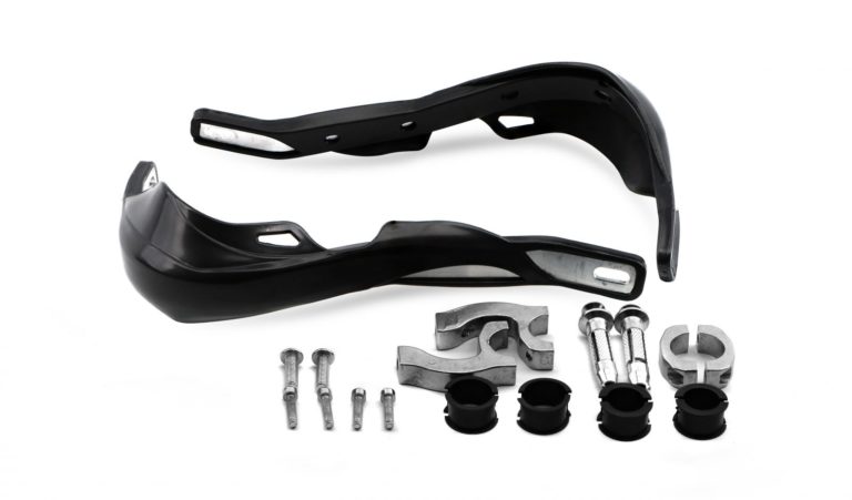 Handguards Wrap Around Black With Alloy Reinforcement Bar & Full Fitting Kit