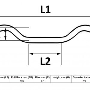 MPS Handlebar 7/8” Black 2.25” Rise Yamaha Rd250Lc, Rd350Lc for Motorbikes