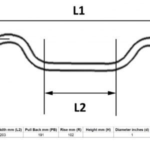 MPS Handlebar 1” Chrome Glide 4” Rise With Dimples for Motorbikes