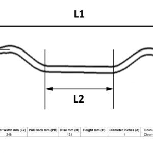 MPS Handlebar 1” Chrome Glide Style 4” Rise With Dimples for Motorbikes