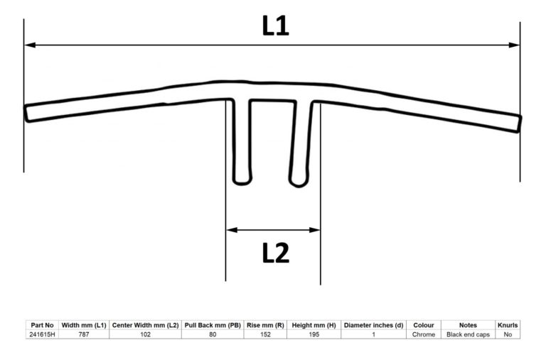 Handlebar1”Chrome fits Honda Vt1100,Vt750,YamahaXvs650,Xvs1100,Vx1600 Motorbike