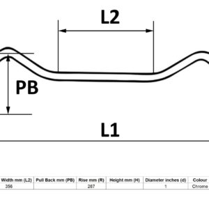 MPS Handlebar 1” Chrome Pullback 7” Rise With Dimples for Motorbikes