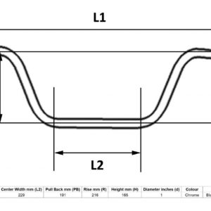 MPS Handlebar 1” Chrome 8” Rise Without Dimples for Motorbikes