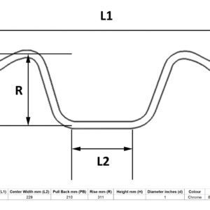 MPS Handlebar 1” Chrome 10” Rise With Dimples for Motorbikes