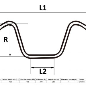 MPS Handlebar 1” Chrome 13” Rise Without Dimples for Motorbikes