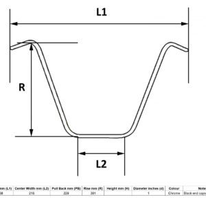 MPS Handlebar 1” Chrome 15” Rise With Dimples for Motorbikes