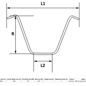 MPS Handlebar 1” Chrome 18” Rise With Dimples for Motorbikes