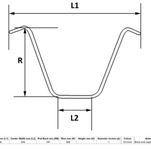 MPS Handlebar 1” Chrome 20” Rise With Dimples for Motorbikes