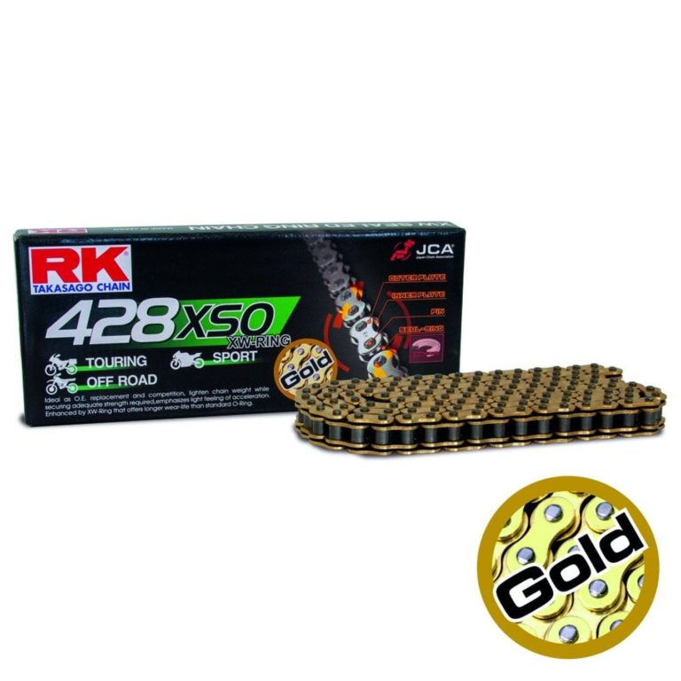 RK Chain Heavy Duty Xw-Ring Gold Xso 428-130L (27.0Kn) for Motorbikes