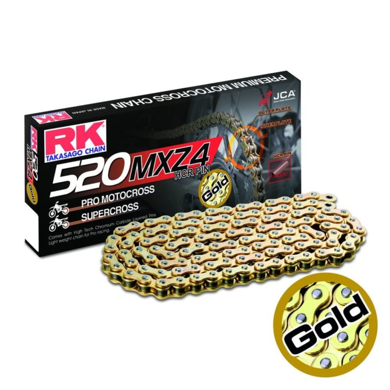 RK Chain Heavy Duty Mxz4 Factory Racing Motocross Gold 520-120L for Motorbikes