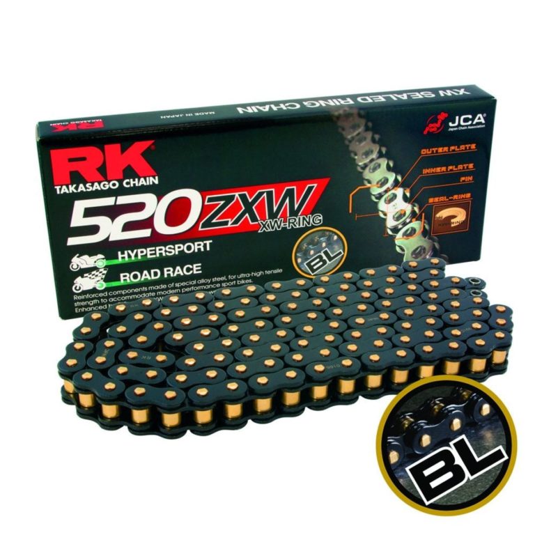 RK Chain Super Heavy Duty Xw-Ring Black/Gold Zxw 520-114L (42.0Kn) for Motorbike