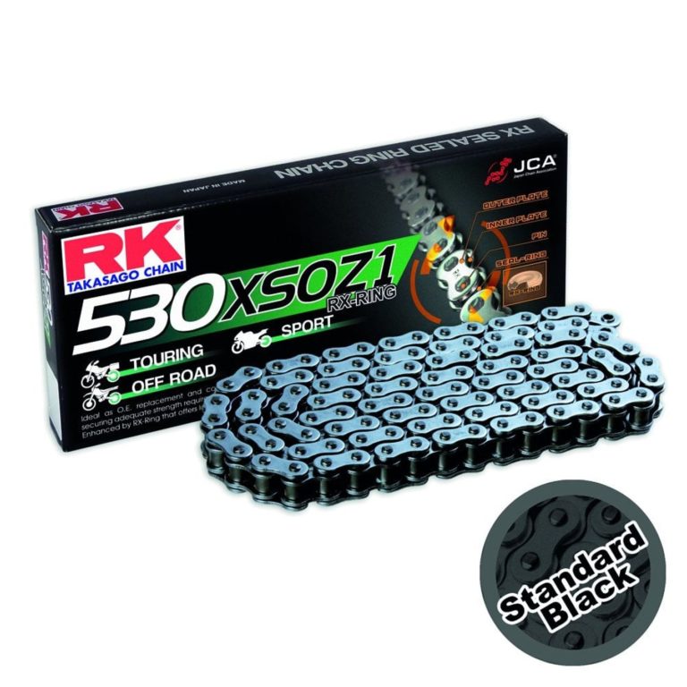 RK Chain Heavy Duty Rx-Ring Black Xsoz1 530-096L (40.0Kn) for Motorbikes