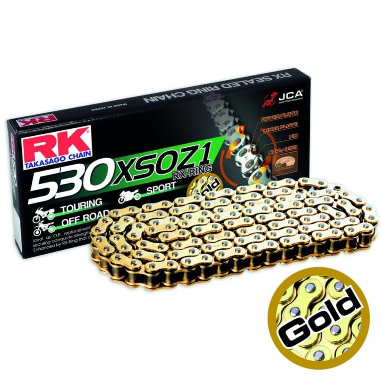 RK Chain Heavy Duty Rx-Ring Gold Xsoz1 530-096L (40.0Kn) for Motorbikes