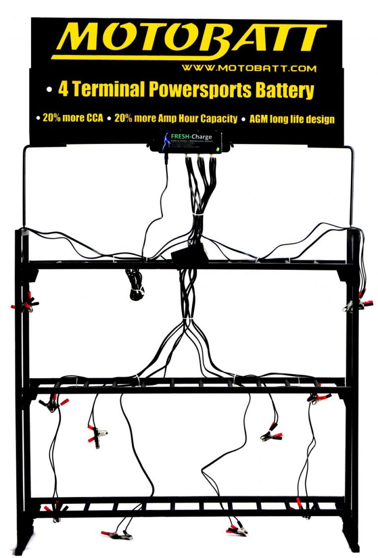 Motobatt 12 Station Battery Charger, With Bracket, Header Board and Rack