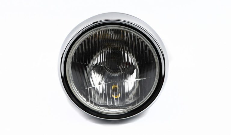 Headlight Round Black Back Complete Universal 7” for Motorbikes