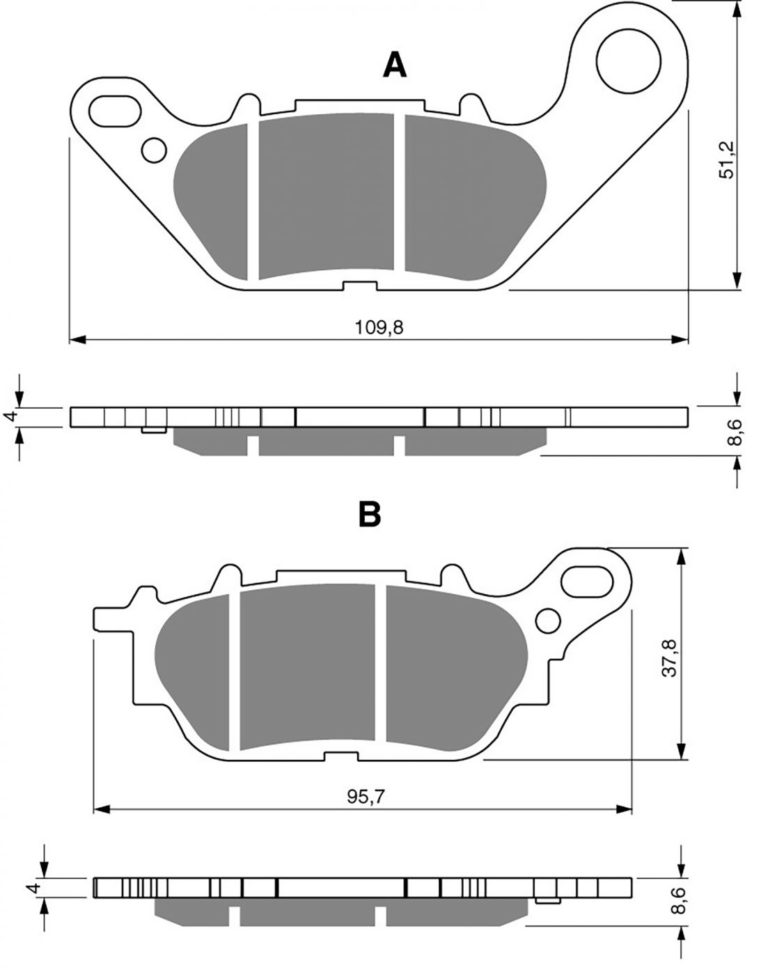 Goldfren AD264,FA464,FDB2238 YBR125 07-08 for Motorbikes