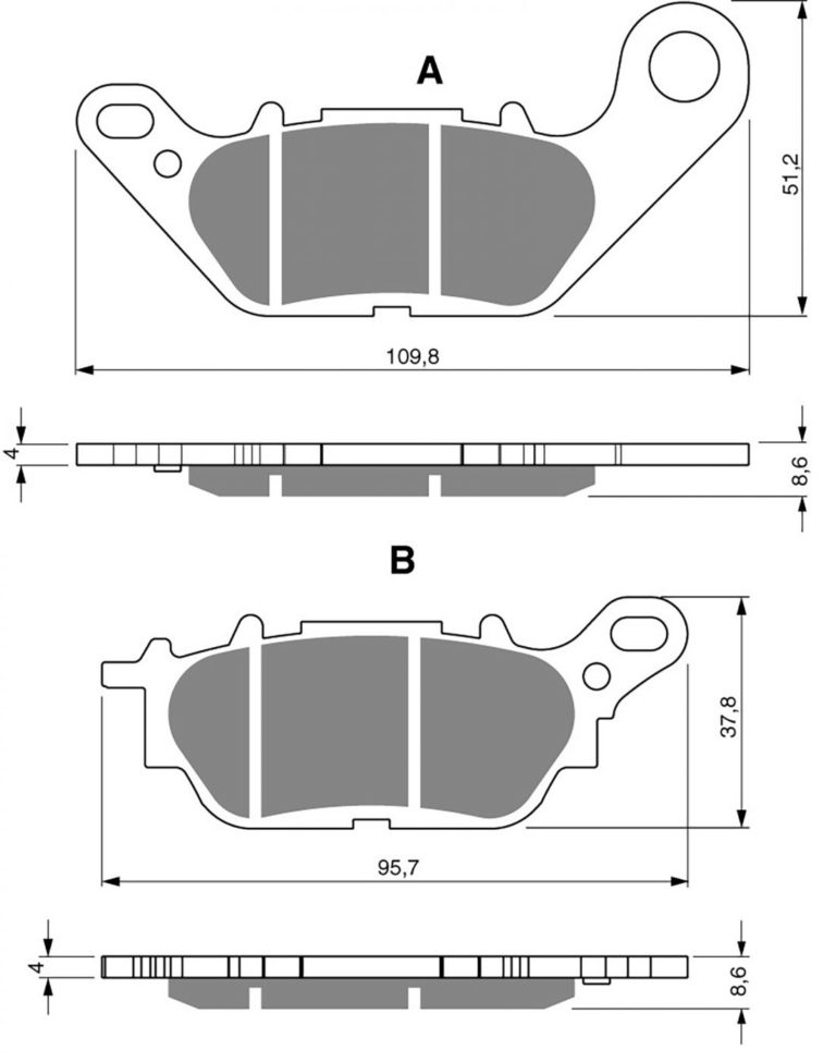 Goldfren GP5-264,FA464,FDB2238 YBR125 07-08 for Motorbikes