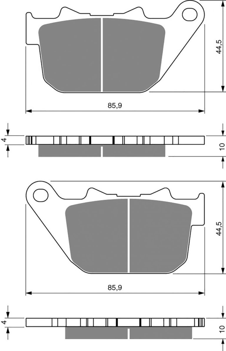 Goldfren AD274,FA387,VD9010,SBS808,FDB2180,DP949 87mm x 50mm x 10.40mm