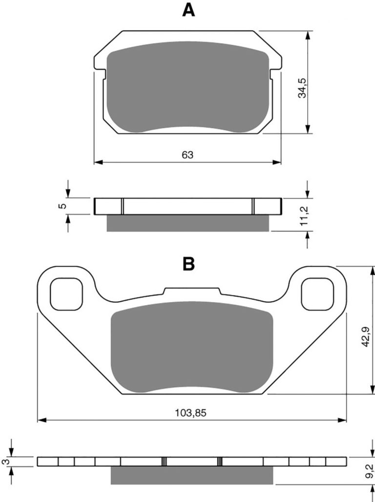 Goldfren AD283,FA431 as fitted to Adly, CPI, PGO 250 Quad Rear for Motorbikes