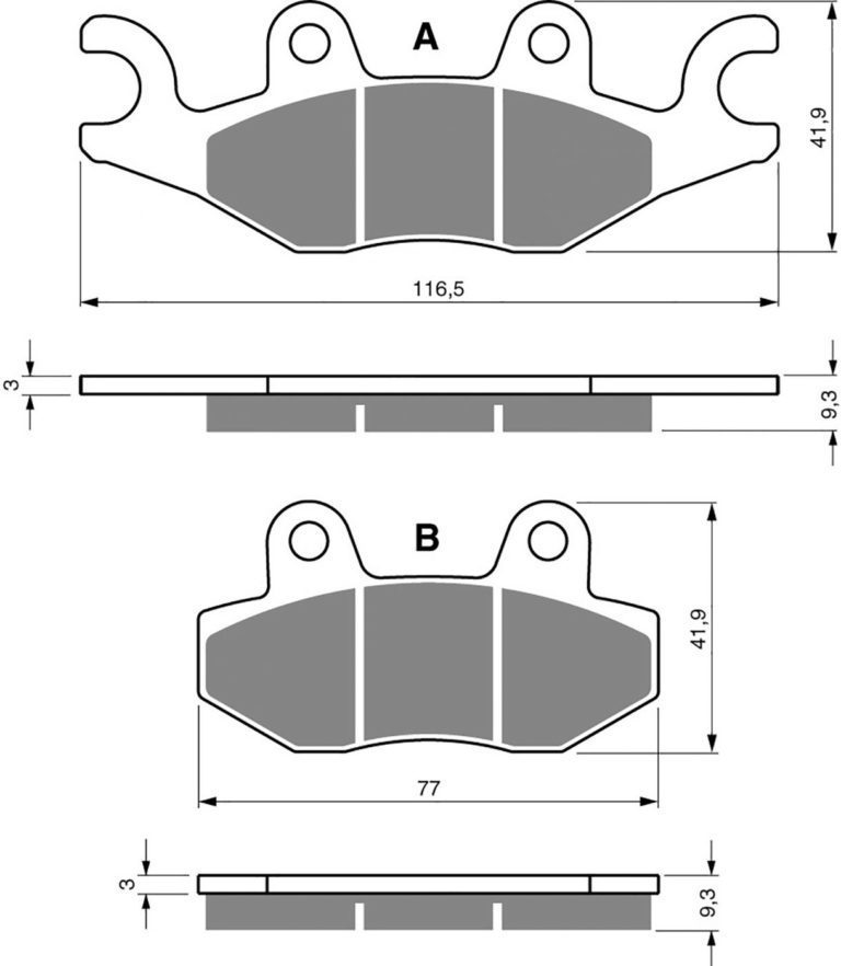 Goldfren AD329,FA484 as fitted to PGO BR500i 07-09 for Motorbikes