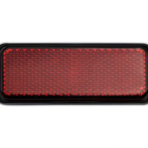 Reflector Red Rectangle Bolt-On Black Rim 85mm x 30mm for Motorbikes