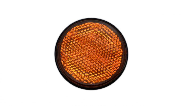 Reflector Orange Round Bolt-on Black Rim OD 60mm for Motorbikes