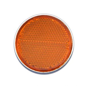 Reflector Orange Round Bolt-on Chrome Rim OD 60mm E-Marked for Motorbikes