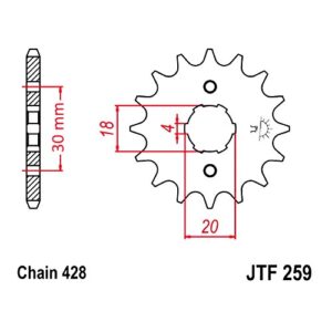 Front Sprocket 15 Tooth 428