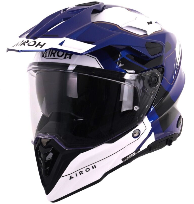 Airoh Commander 2 Adventure ECE 22.06 Carbon Motorcycle Helmet Reveal Blue Gloss