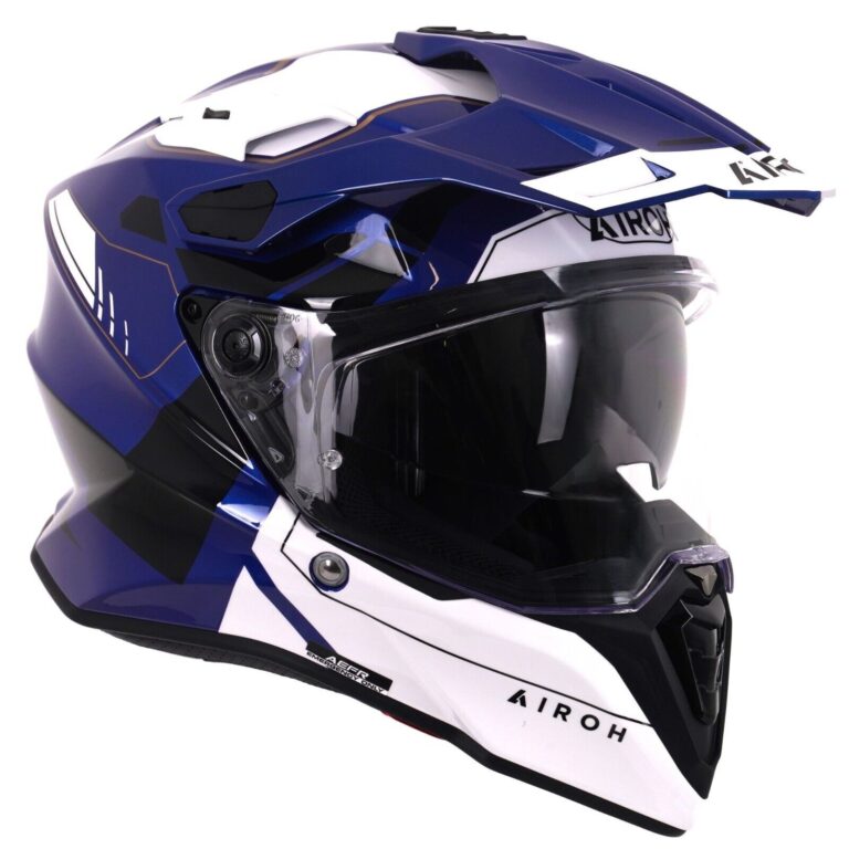 Airoh Commander 2 Adventure ECE 22.06 Carbon Motorcycle Helmet Reveal Blue Gloss